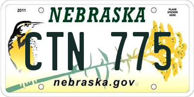 NE license plate CTN775