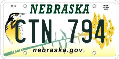 NE license plate CTN794