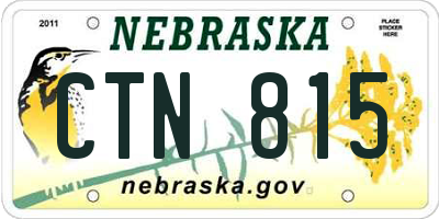NE license plate CTN815
