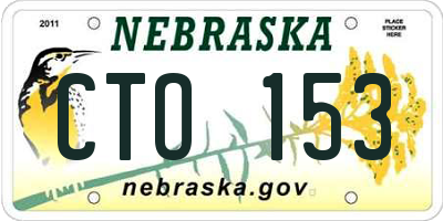 NE license plate CTO153
