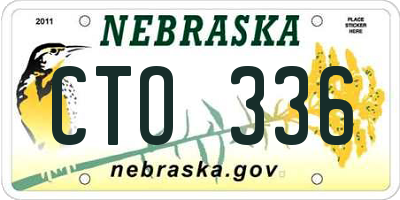 NE license plate CTO336