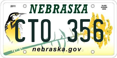 NE license plate CTO356