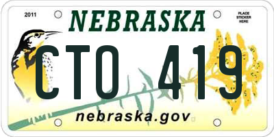 NE license plate CTO419