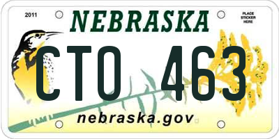 NE license plate CTO463