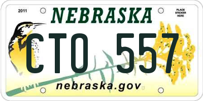 NE license plate CTO557