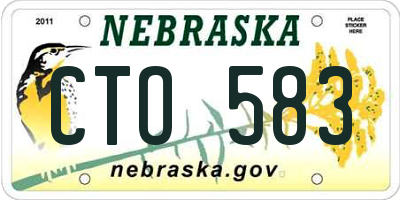 NE license plate CTO583