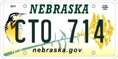 NE license plate CTO714