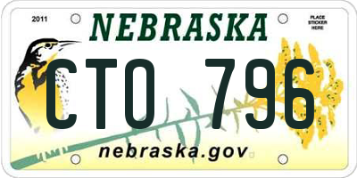 NE license plate CTO796