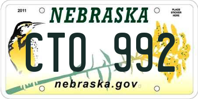 NE license plate CTO992