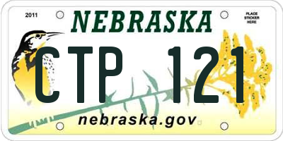 NE license plate CTP121