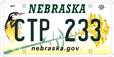 NE license plate CTP233