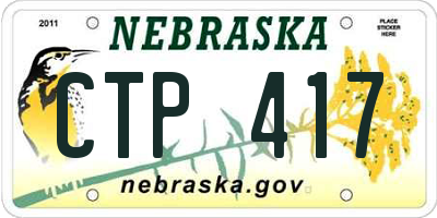 NE license plate CTP417
