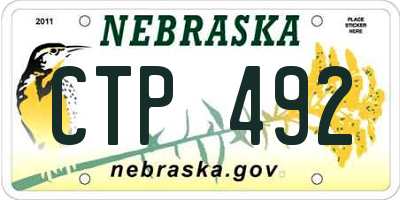NE license plate CTP492