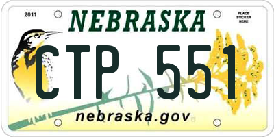 NE license plate CTP551
