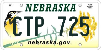 NE license plate CTP725