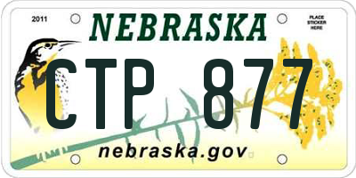 NE license plate CTP877
