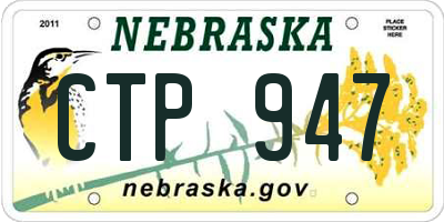 NE license plate CTP947