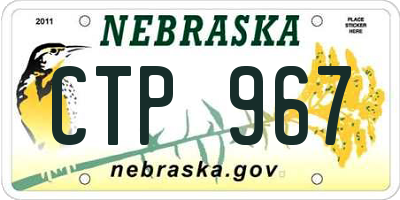 NE license plate CTP967