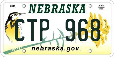 NE license plate CTP968