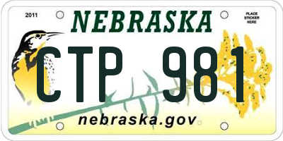 NE license plate CTP981