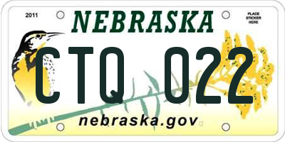 NE license plate CTQ022