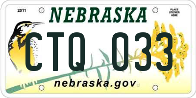 NE license plate CTQ033