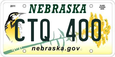 NE license plate CTQ400