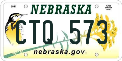 NE license plate CTQ573