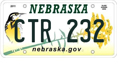 NE license plate CTR232