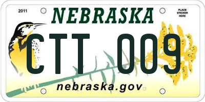 NE license plate CTT009
