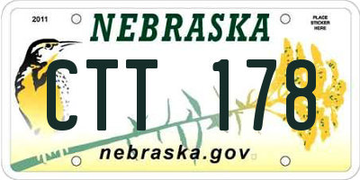 NE license plate CTT178
