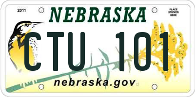 NE license plate CTU101