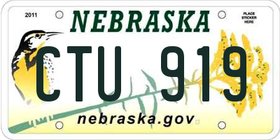 NE license plate CTU919