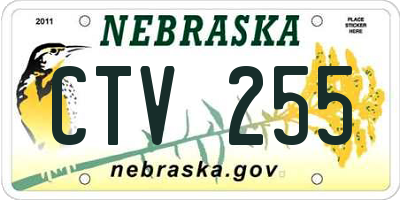 NE license plate CTV255
