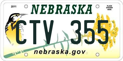 NE license plate CTV355