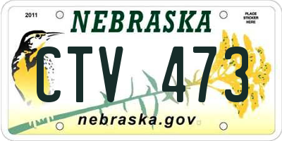 NE license plate CTV473