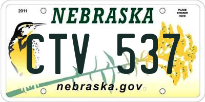 NE license plate CTV537