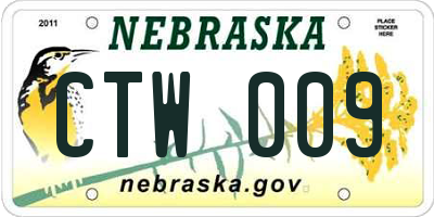 NE license plate CTW009