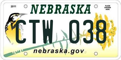 NE license plate CTW038