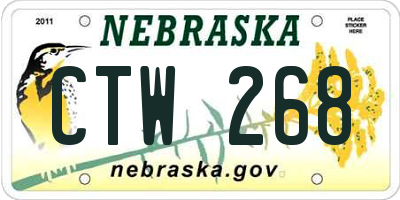 NE license plate CTW268