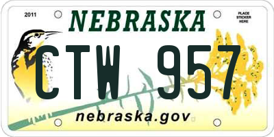 NE license plate CTW957