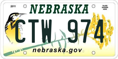 NE license plate CTW974