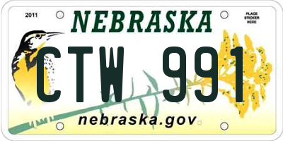 NE license plate CTW991