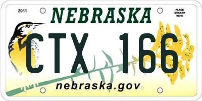 NE license plate CTX166