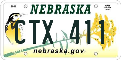 NE license plate CTX411
