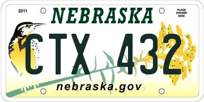 NE license plate CTX432