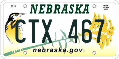 NE license plate CTX467
