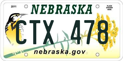 NE license plate CTX478
