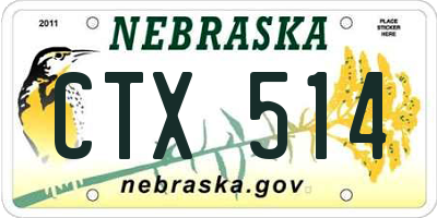 NE license plate CTX514