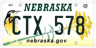 NE license plate CTX578